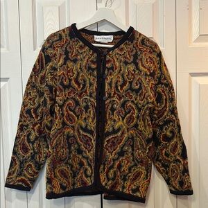 Vintage Norton McNaughton Paisley Knit Cardigan